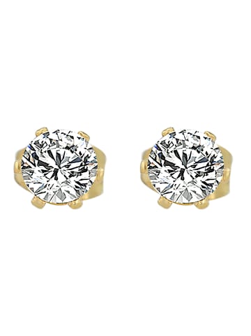 Adeliás Damen Ohrringe – Ohrstecker aus Edelstahl mit Zirkonia in gold