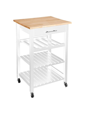 Atmosphera Créateur d'intérieur Küchenwagen aus Holz in Weiß, (B) 48 x (H) 87,5 x (L) 58 cm