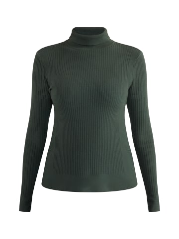 usha BLACK LABEL Strick Rollkragenpullover in Dunkelgrün