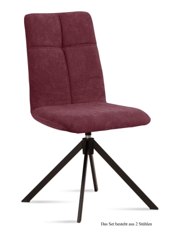 58 aufm Kessel ESSZIMMERSTUHL drehbar (2er-Set) Debbie 47x92x60 Schwarz/Marsala