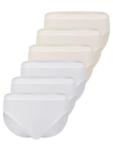 Nina von C. 6er Pack Damen Midislip in champagner-weiss