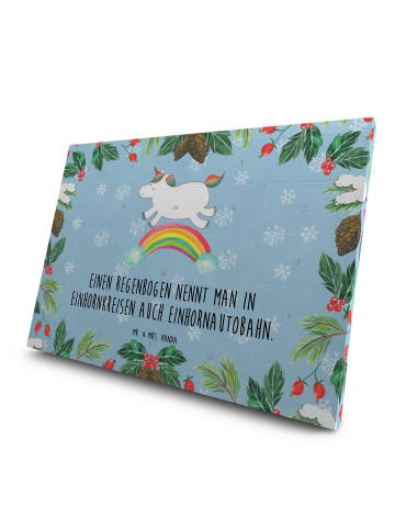 Mr. & Mrs. Panda Tee Adventskalender Einhorn Regenbogen mit Spruch in Eisblau