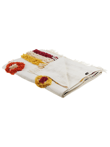 Beliani Kuscheldecke AMROHA in Bunt/Rot/Beige - (W) 130 x (H) 1 x (L) 180 cm