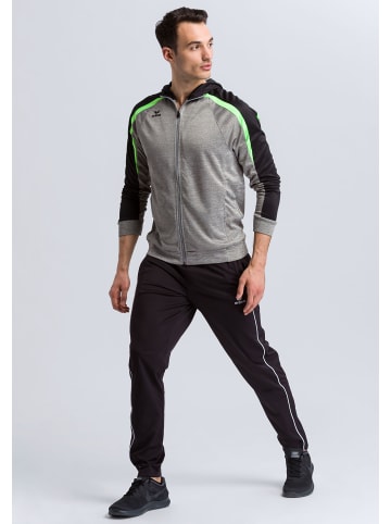 erima Liga 2.0 Trainingsjacke mit Kapuze in grau melange/schwarz/green gecko