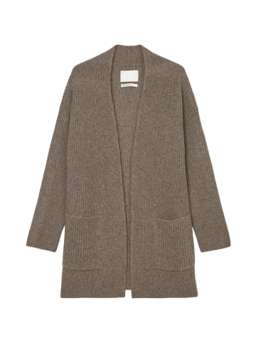 Marc O'Polo Open-Front-Cardigan relaxed in shaded brown melange