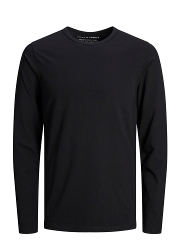 Jack & Jones Longsleeve Basic Stretch Shirt JJEBASIC Dünner Pullover in Schwarz