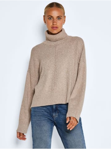 Noisy may Rollkragen Strickpullover mit Schlitzen NMIAN in Beige