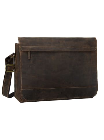 Greenburry Umhängetasche Vintage XXL Tasche in Sattelbraun