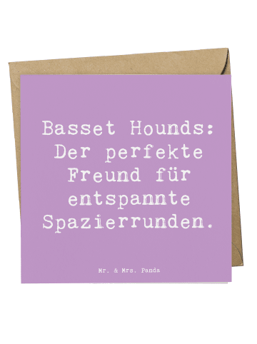 Mr. & Mrs. Panda Deluxe Karte Spruch Basset Hound Freund mit Spruch in Lavendeltraum