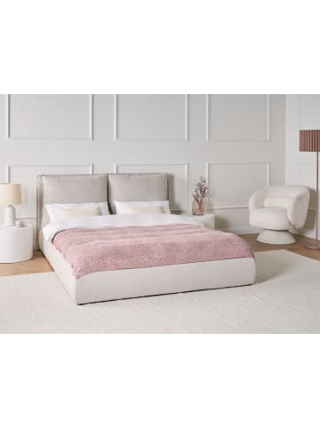 Beliani Doppelbett BAJONNA in Beige/Schwarz - (W) 180 x (H) 94 x (L) 235 cm