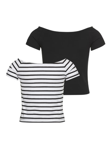 Kangaroos Carmenshirt in ringel+schwarz