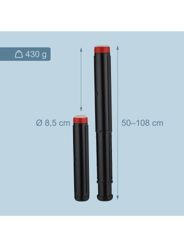 relaxdays Posterrolle in Schwarz/ Rot - (H)50-108 x Ø 8,5 cm