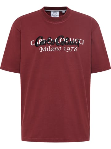 Carlo Colucci T-Shirt De Stafeni in Bordeaux