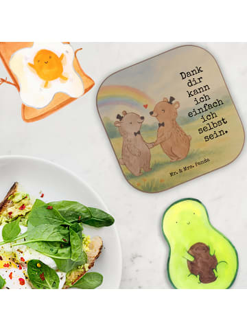 Mr. & Mrs. Panda Untersetzer für Gläser Bären Gay Pride Design m... in Weiß