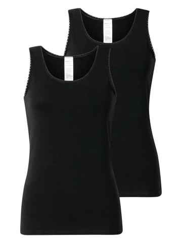 Schiesser Unterhemd / Top 95/5 Modern Cotton in Schwarz