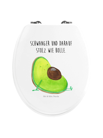 Mr. & Mrs. Panda Holz Klobrille Avocado Schwangerschaft mit Spruch in Weiß
