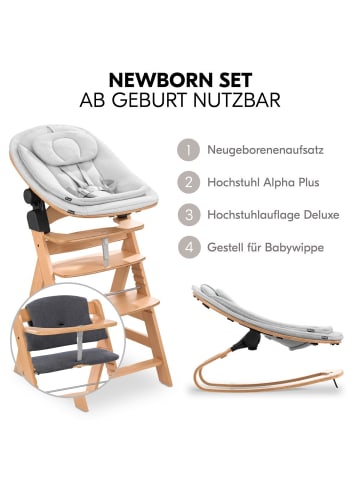 Hauck Alpha Plus 4-tlg. Newborn Set Eco - Hochstuhl in braun,grau