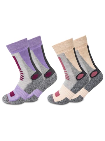 Occulto 2er Pack Wandersocken Gerlinde in Rot/Lila