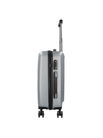 Bugatti Lima 2.0 4-Rollen Kabinentrolley 55 cm mit Doppelrollen silberfarben