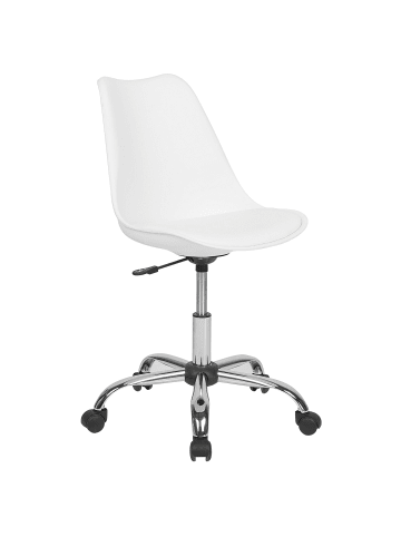 Beliani Bürostuhl DAKOTA in Weiß/Schwarz/Silber - (W) 60 x (H) 79 x (L) 60 cm