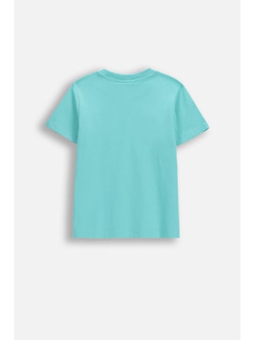 Coccodrillo Baumwoll-T-Shirt mit kurzen Ärmeln in türkis