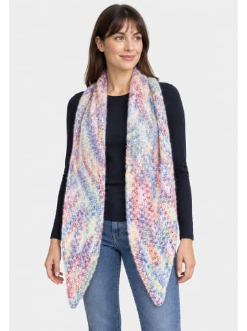 Faera Meliertes Dreieckstuch Strukturstricklook in Weiß