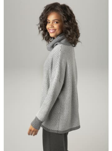 Aniston CASUAL Strickpullover in grau-wollweiß