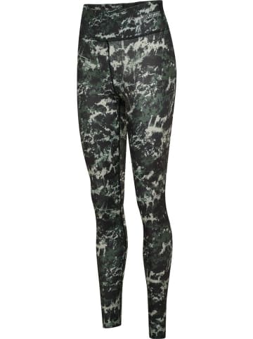 Hummel Leggings "Hmlte Twist Aop Mid Waist Tights" in Grün