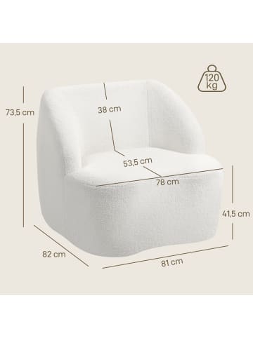 HOMCOM Sofa-82L x 81B x 73,5H cm-Cremeweiß