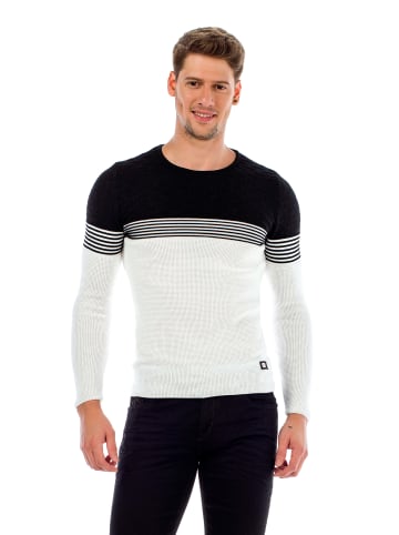 Cipo & Baxx Pullover in Ecru-Black