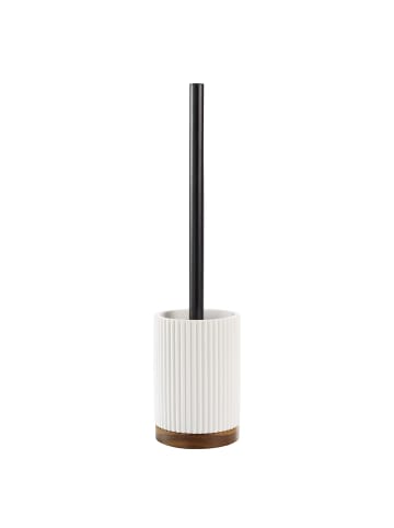 Douceur d’Intérieur Gestreifter WC-Bürstenhalter NIAGARA in Weiß, 9,1 x 38,5 x 9,1 cm