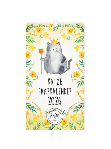 Mr. & Mrs. Panda Kalender 2026 Katze Collection mit Spruch in Weiß