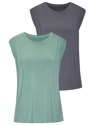 LASCANA Shirttop in mint, rauchblau