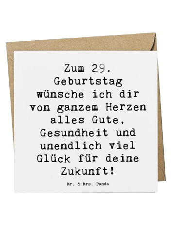 Mr. & Mrs. Panda Einladungskarte Spruch 29. Geburtstag Wünsche m... in Weiß