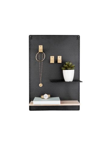 Notiztafel PERKY MESH, Regale + Haken in Schwarz, 52 x 35 cm