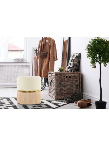 Kayoom Hocker Rebecca in elfenbein - champagner - gold