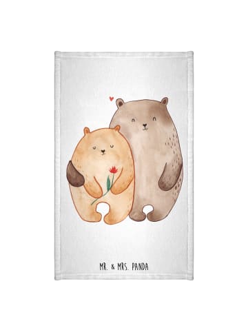 Mr. & Mrs. Panda Gästehandtuch Bären Liebe ohne Spruch in Weiß