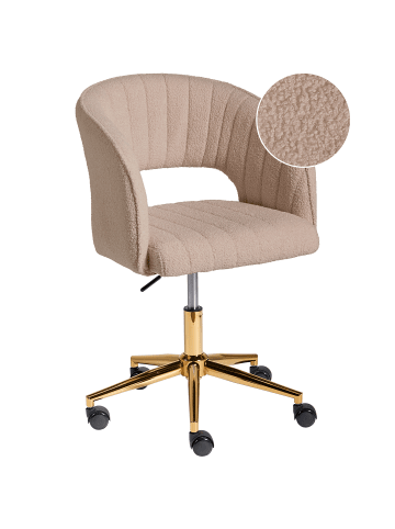 Beliani Bürostuhl KATONAH in Beige/Gold - (W) 57 x (H) 78 x (L) 57 cm
