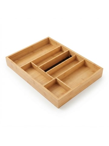 relaxdays Besteckkasten in Natur - (B)53,5 x (H)5 x (T)43 cm