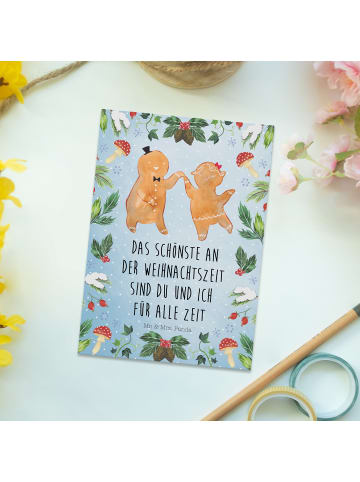Mr. & Mrs. Panda Grußkarte Lebkuchen Pärchen mit Spruch in Weiß