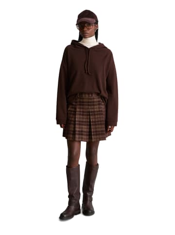 Marc O'Polo DENIM Karierter Cord-Minirock A-Shape in Medium Brown