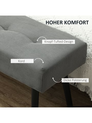 HOMCOM Sitzbank-100L x 36B x 45H cm-Grau