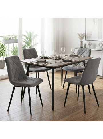 relaxdays 2 x Esszimmerstuhl in Grau - (B)43 x (H)86 x (T)53,5 cm