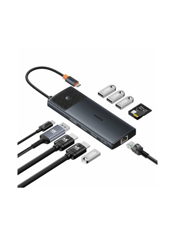 Baseus USB-HUB 11in1 Baseus Metal Gleam Series II USB-A/USB-C in Schwarz