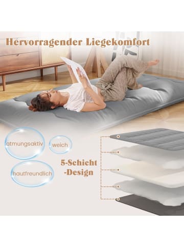 COSTWAY Tatami-Matte Bodenmatratze 90 x 200 cm in Grau