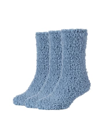 camano Kuschelsocken cosy fuzzy 3er Pack warm & cozy in ashley blue