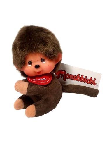 Monchhichi Junge mit rotem Latz & Clip | 10 cm | Monchhichi Puppe | Classic