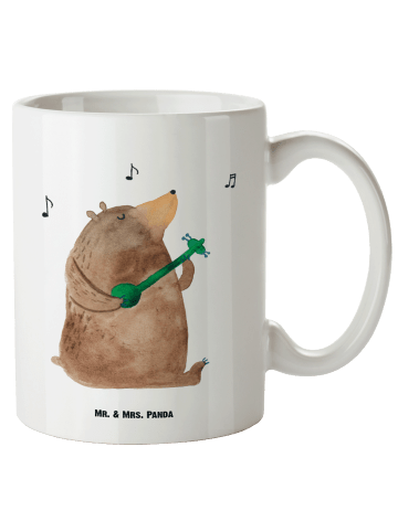 Mr. & Mrs. Panda XL Tasse Bär Gitarre ohne Spruch in Weiß