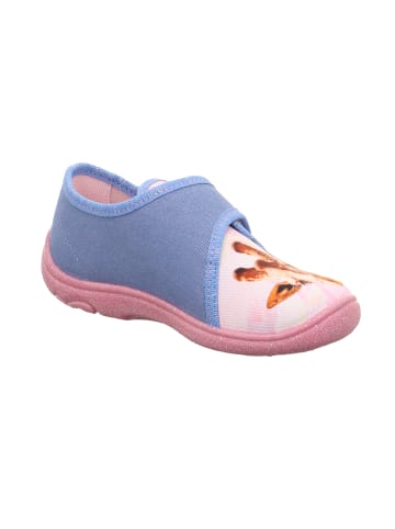 Geschlossener Hausschuh BELINDA in Hellblau/Pink