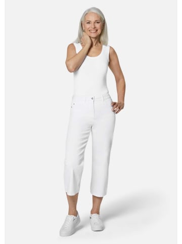 GOLDNER Kurzgröße:  Bequeme Culotte in verkürzter Länge in weiß